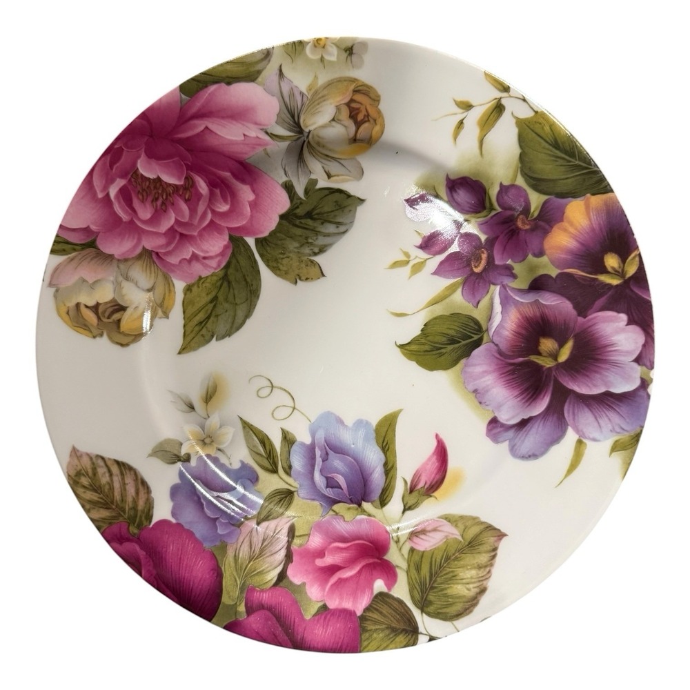 Vintage Limoges "Victoria" Porcelain Plate Bill Goldsmith Floral 1986 France 8"